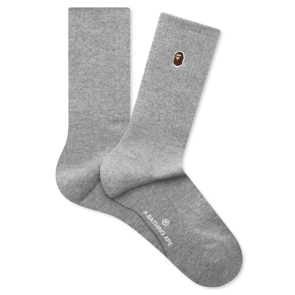 Ape Head One Point Socks - Grey 1 Ape Head One Point Socks - Grey