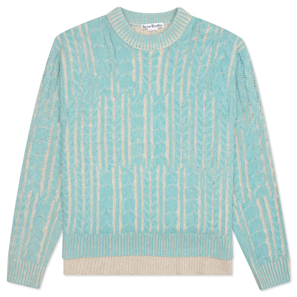 Acne Studios Knitted Crewneck - Turquoise Blue 1 Acne Studios Knitted Crewneck - Turquoise Blue