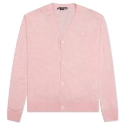 Acne Studios Wool Knit Cardigan - Faded Pink/Melange
