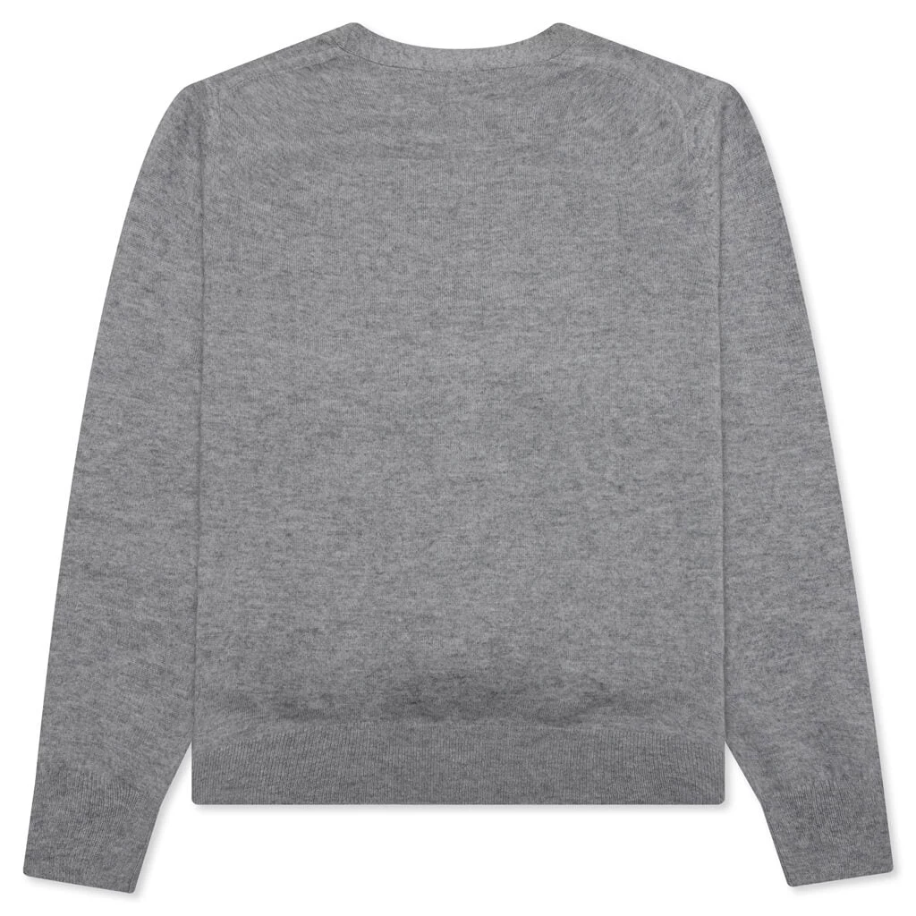 Acne Studios Wool Knit Cardigan - Grey Melange 2 Acne Studios Wool Knit Cardigan - Grey Melange - Image 2