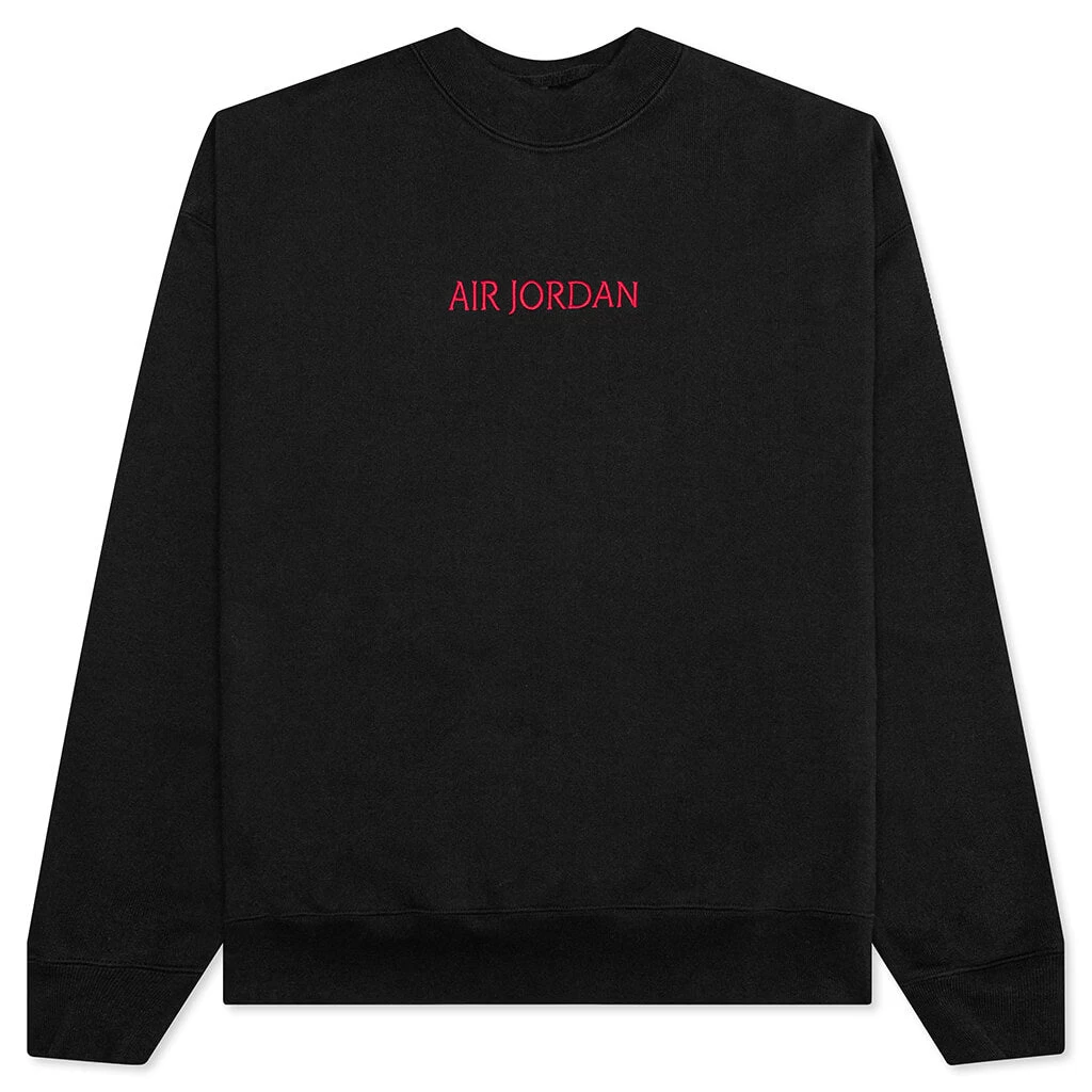 Air Jordan Women's Crew Sweatshirt - Black/Gym Red 1 Air Jordan Women's Crew Sweatshirt - Black/Gym Red