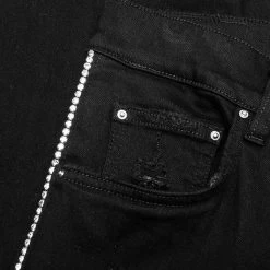 Amiri Crystal Stack Flare - Black OD -Fashion Clothing Store Amiri Crystal Stack Flare Black OD SS23MDF009 018 02 27 23 Feature JP 8