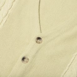 Contrast Panel Wool Cardigan - Ivory/Black -Fashion Clothing Store Awake NY Contrast Panel Wool Cardigan Ivory Black AWK SP23 KN004 IVB 05 31 23 Feature KN 5