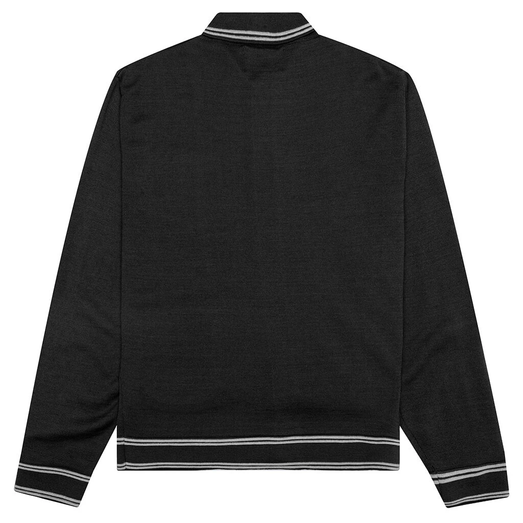 Fine Gauge Knit Cardigan - Black 2 Fine Gauge Knit Cardigan - Black - Image 2