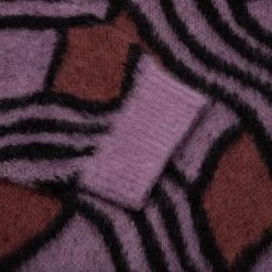 Wavy Jacquard Mohair Cardigan - Pink/Rust -Fashion Clothing Store Awake NY Wavy Jacquard Mohair Cardigan Pink Rust AWK SP23 KN001 PIN 05 31 23 Feature KN 6