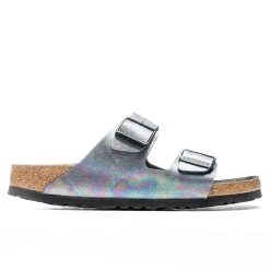 Birkenstock Women's Narrow Vegan Arizona Birko-Flor - Iridescent/Black