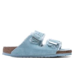 Birkenstock Narrow Arizona Shearling - Light Blue