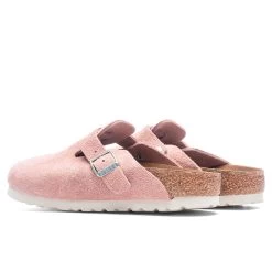 Birkenstock Women's Narrow Boston Soft Footbed - Pink Clay -Fashion Clothing Store Birkenstock Womens Narrow Boston Soft Footbed Pink Clay 1023263 11 04 22 S NF Feature 3