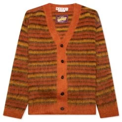 Marni Fuzzy Wuzzy Mohair Cardigan - Lobster