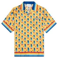 Casablanca L'Arche De Jour Cuban Collar Silk Shirt - Multi