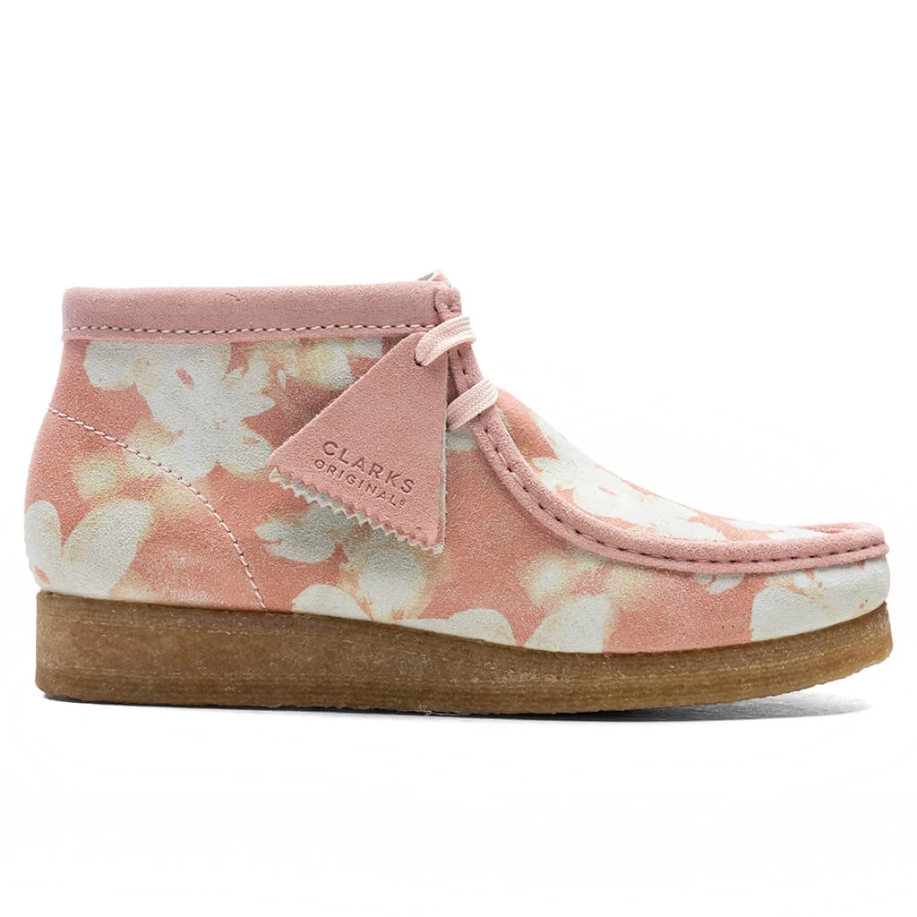 Clarks Women's Wallabee Boot - Pink Floral 1 Clarks Women's Wallabee Boot - Pink Floral