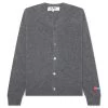 Comme Des Garcons PLAY X The Artist Invader Button Cardigan - Grey