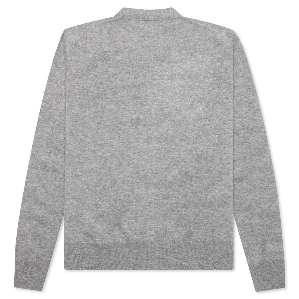 Comme Des Garcons PLAY X The Artist Invader Cardigan - Top Grey 2 Comme Des Garcons PLAY X The Artist Invader Cardigan - Top Grey - Image 2