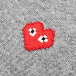 Comme Des Garcons PLAY X The Artist Invader Cardigan - Top Grey 7 Comme Des Garcons PLAY X The Artist Invader Cardigan - Top Grey -Fashion Clothing Store Comme des Garcons PLAY x the Artist Invader Cardigan Top Grey AZ N084 051 2 06 02 23 Feature KN 7