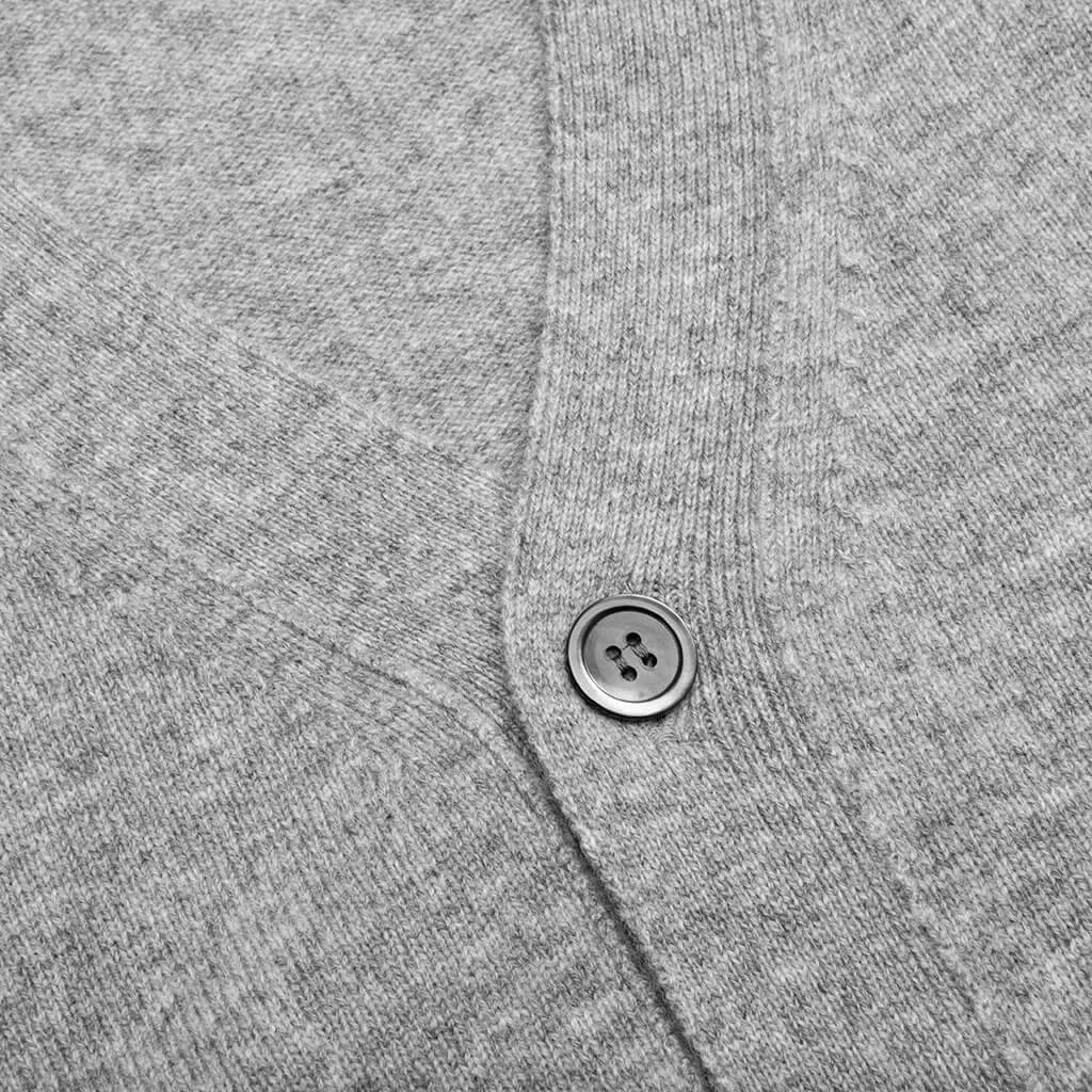 Comme Des Garcons PLAY X The Artist Invader Cardigan - Top Grey 4 Comme Des Garcons PLAY X The Artist Invader Cardigan - Top Grey - Image 4