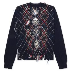 Maison Margiela Crewneck - Navy/Grey/Dark Green