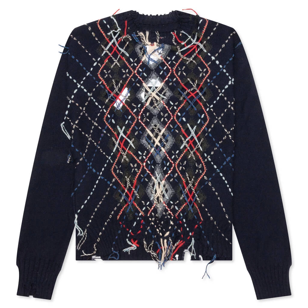 Maison Margiela Crewneck - Navy/Grey/Dark Green 1 Maison Margiela Crewneck - Navy/Grey/Dark Green