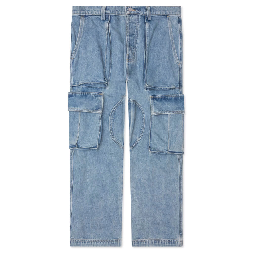 Denim Logo Cargos - Light Wash 1 Denim Logo Cargos - Light Wash