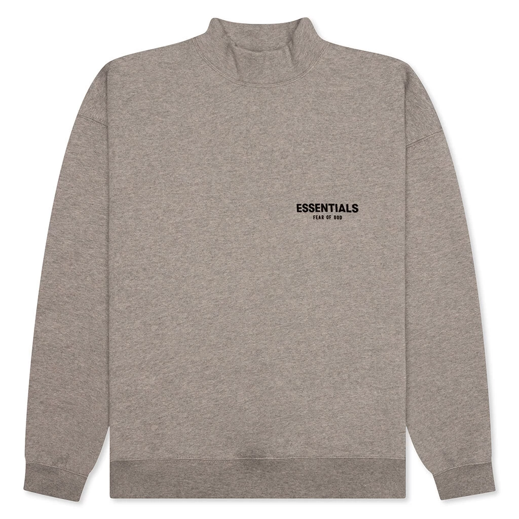 Essentials Core Mockneck - Dark Oatmeal 1 Essentials Core Mockneck - Dark Oatmeal