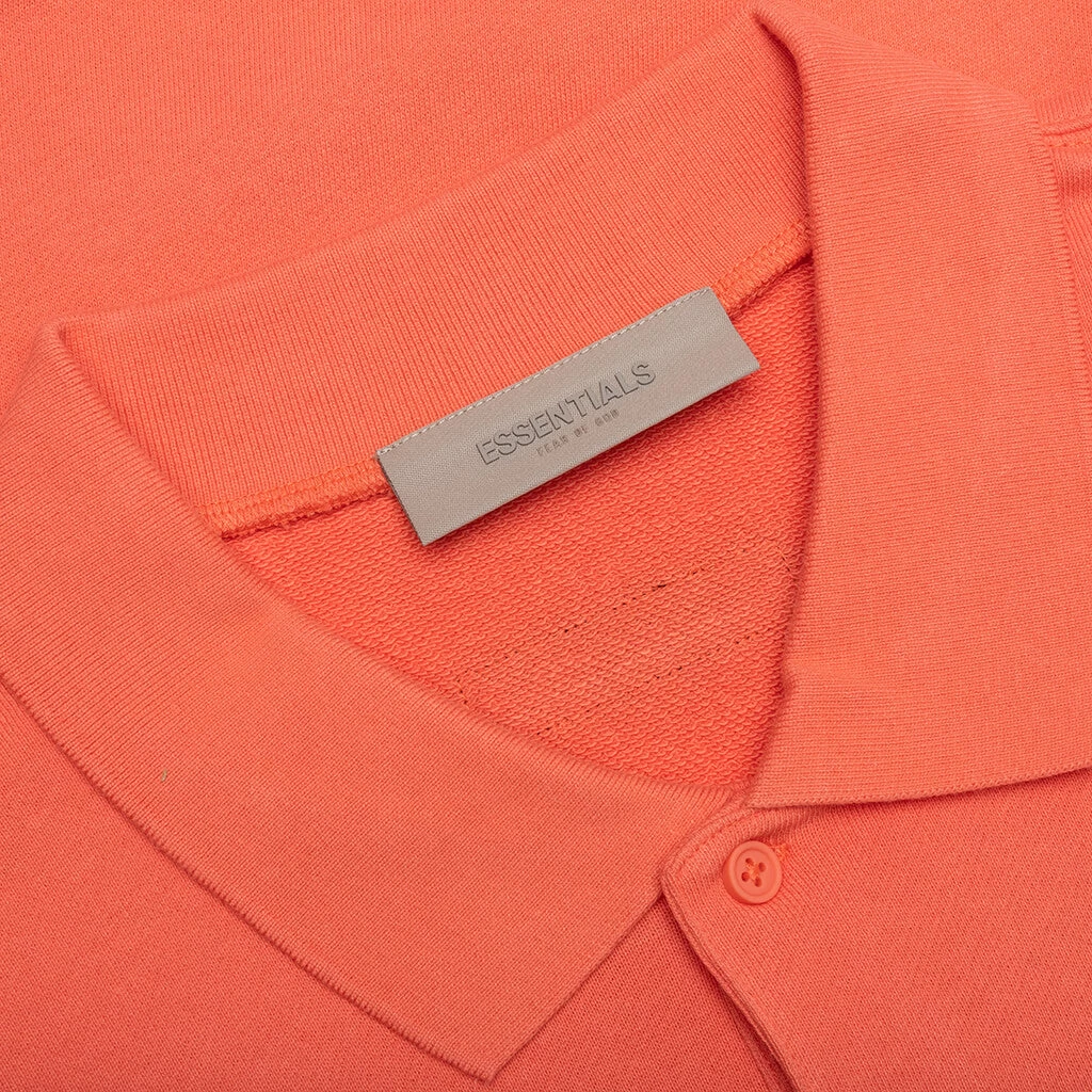 Essentials L/S Polo - Coral 3 Essentials L/S Polo - Coral - Image 3
