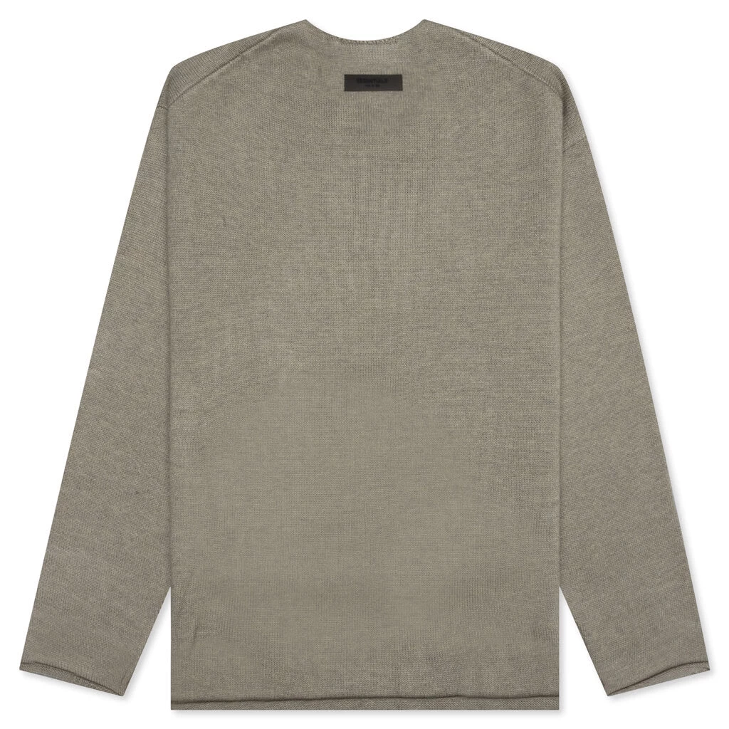 Essentials Raw Edge Sweater - Dark Oatmeal 2 Essentials Raw Edge Sweater - Dark Oatmeal - Image 2