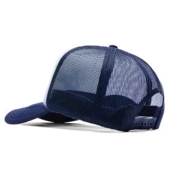 Frew Trucker Hat - Navy/White 7 Frew Trucker Hat - Navy/White -Fashion Clothing Store Feature Frew Trucker Hat Navy White FEAT032923X3 06 21 23 Feature VR 5