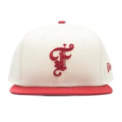 Feature X New Era OE Fitted Cap - Off-White/Pinot Red