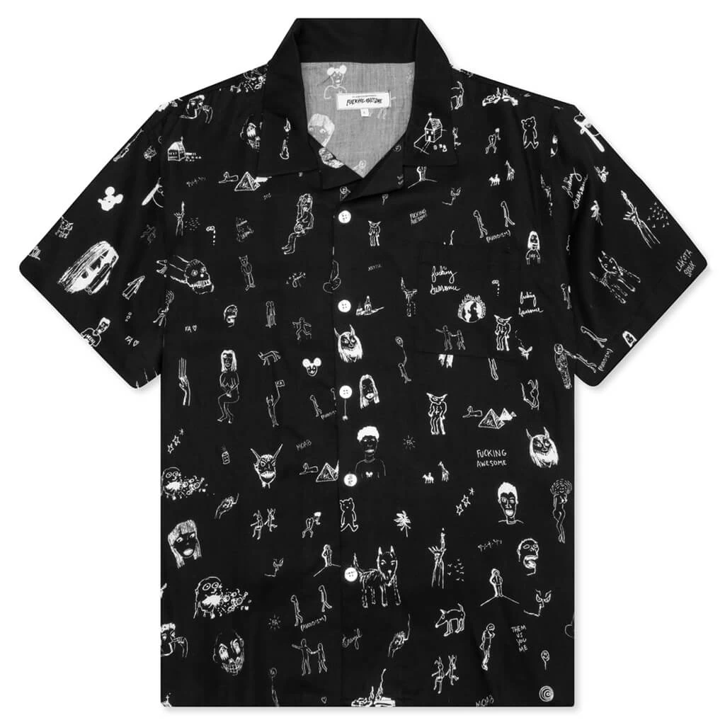 Dill Drawings Club Shirt - Black 1 Dill Drawings Club Shirt - Black