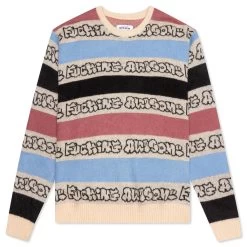 Wanto Brushed Sweater - Pink/Black/Blue