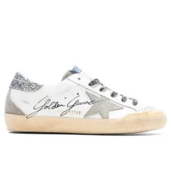 Golden Goose Women's Superstar Toe Star And Spur - White/Taupe/Silver