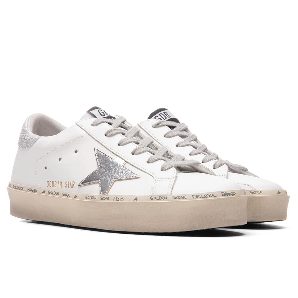 Golden Goose Women's Hi Star Laminated - White/Silver 2 Golden Goose Women's Hi Star Laminated - White/Silver - Image 2