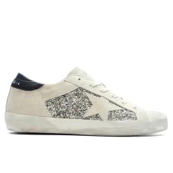 Golden Goose Women's Glitter Suede Super Star - Platinum/Beige/Black