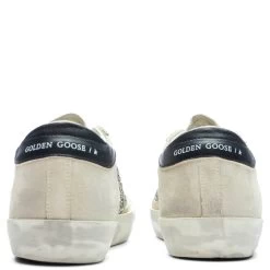 Golden Goose Women's Glitter Suede Super Star - Platinum/Beige/Black -Fashion Clothing Store Golden Goose Women s Sneakers Glitter Suede Super Star Platinum Beige Black GWF00103.F004150.82166 09 15 23 Feature KN 6