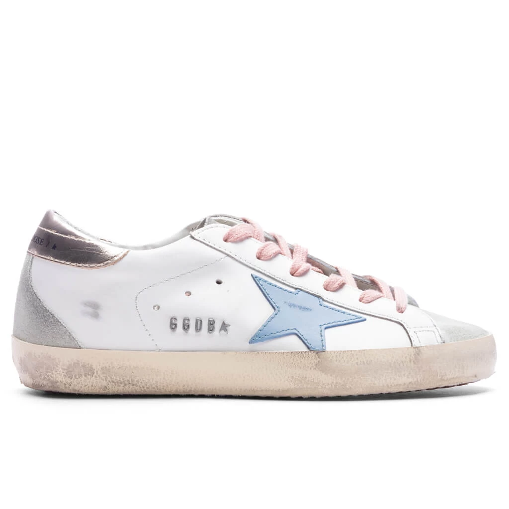 Golden Goose Women's Super-Star - White/Powder Blue/Platinum 1 Golden Goose Women's Super-Star - White/Powder Blue/Platinum