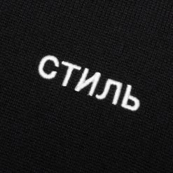 Shredded Knit Crewneck - Black/White -Fashion Clothing Store Heron Preston Shredded Knit Crewneck Black White HMHE011F22KNI0011001 12 14 22 Feature VR 8