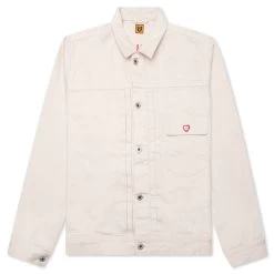 Natural Denim Work Jacket - White