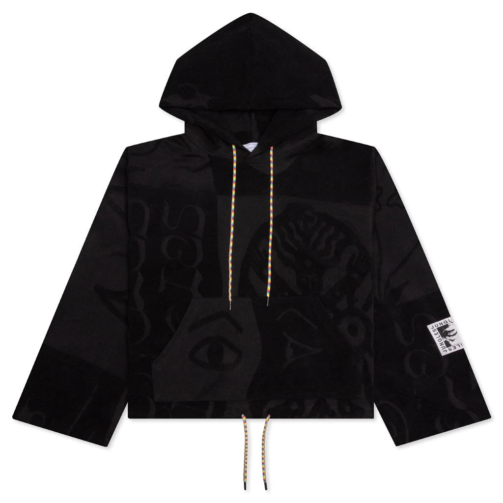 Towelling Hoodie - Black 1 Towelling Hoodie - Black