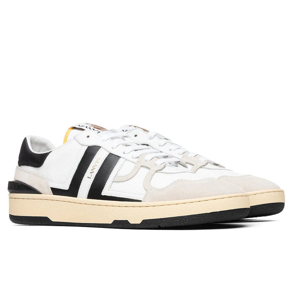 Lanvin Clay Low Top Sneakers - White/Black 2 Lanvin Clay Low Top Sneakers - White/Black - Image 2