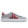 Lanvin Glen Low Top Sneakers - Silver/Red