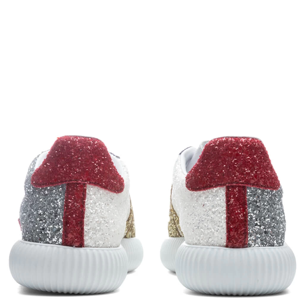 Lanvin Glen Low Top Sneakers - Silver/Red 4 Lanvin Glen Low Top Sneakers - Silver/Red - Image 4
