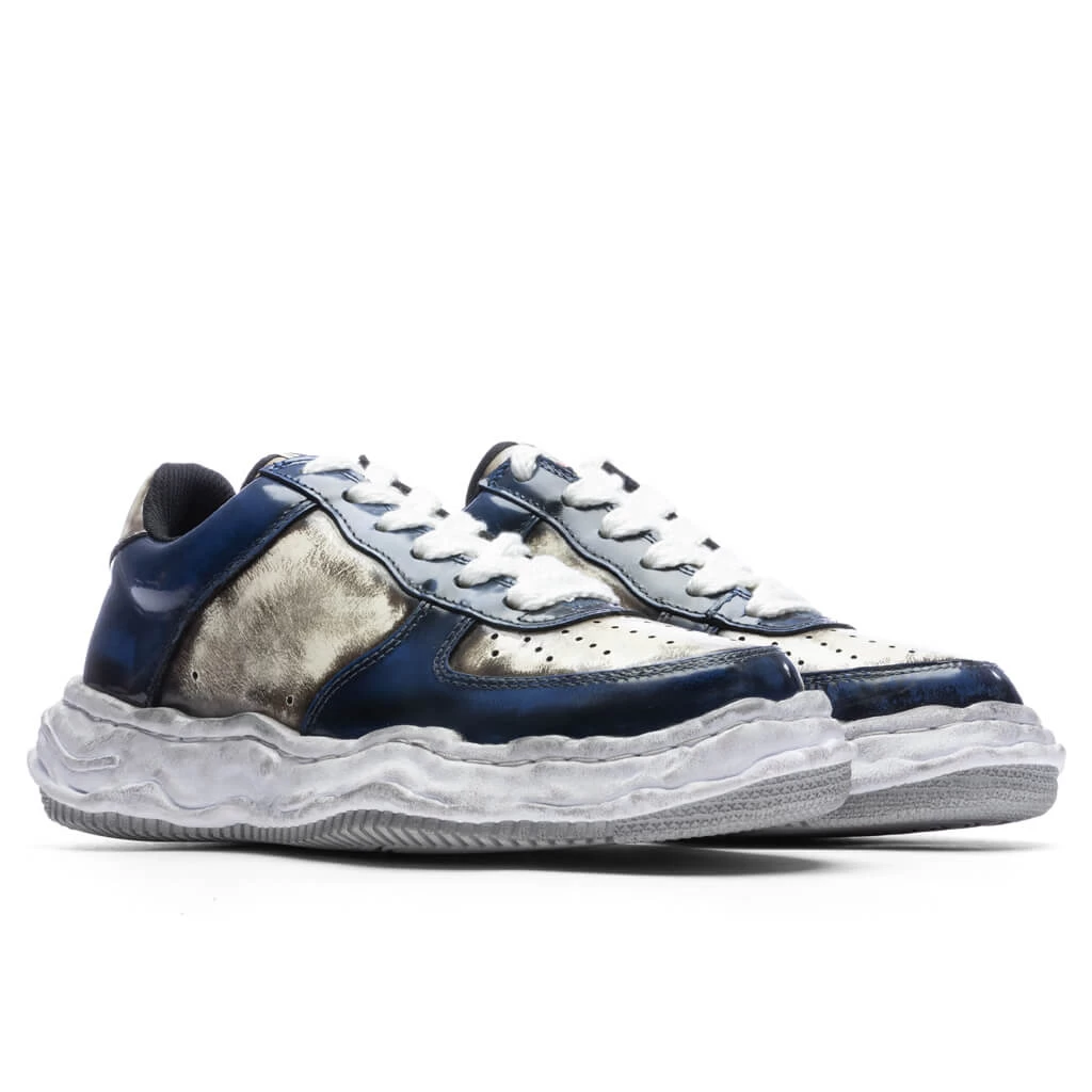 Wayne Brushed Patent Leather Low - Blue 2 Wayne Brushed Patent Leather Low - Blue - Image 2