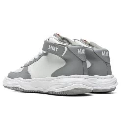 Wayne High OG Sole Leather Sneaker - Grey/White -Fashion Clothing Store Maison Mihara Yasuhiro Wayne High OG Sole Leather Sneaker Grey White A08FW705 GRW 01 29 2022 01 3