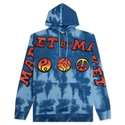 MARKET Cali Lock Gradient Tie-Dye Hoodie - Blue