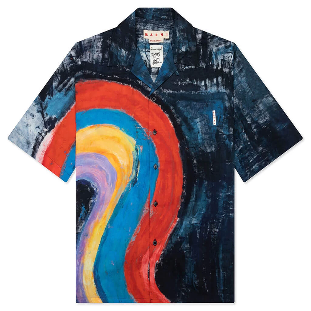 Marni Poplin Bowling Shirt - Royal 1 Marni Poplin Bowling Shirt - Royal