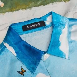 Butterfly Beach L/S Button Down - Blue Multi -Fashion Clothing Store Nahmias Butterfly Beach L S Button Down Blue Multi SS23 W24 SH5 460 02 28 23 Feature VR 9