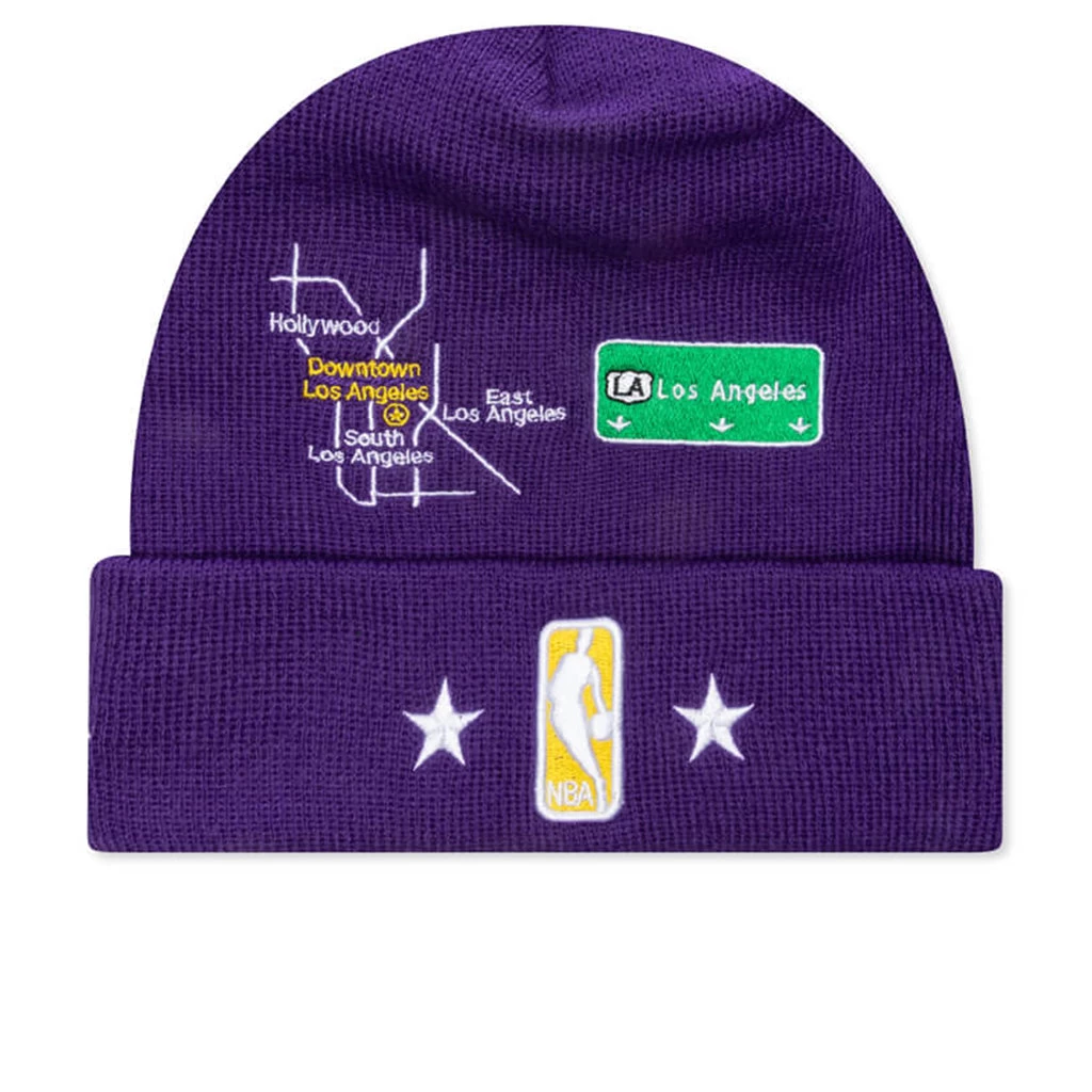 NEW ERA City Transit Knit Beanie - Los Angeles Lakers 2 NEW ERA City Transit Knit Beanie - Los Angeles Lakers - Image 2