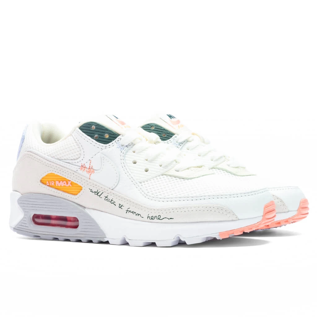 Nike Air Max 90 Women's - Summit White/Pro Green 2 Nike Air Max 90 Women's - Summit White/Pro Green - Image 2