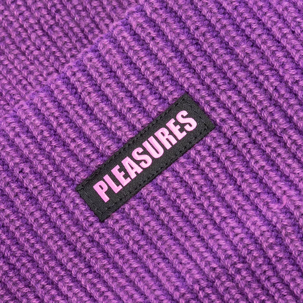 Pleasures Impact Logo Beanie - Purple 3 Pleasures Impact Logo Beanie - Purple - Image 3