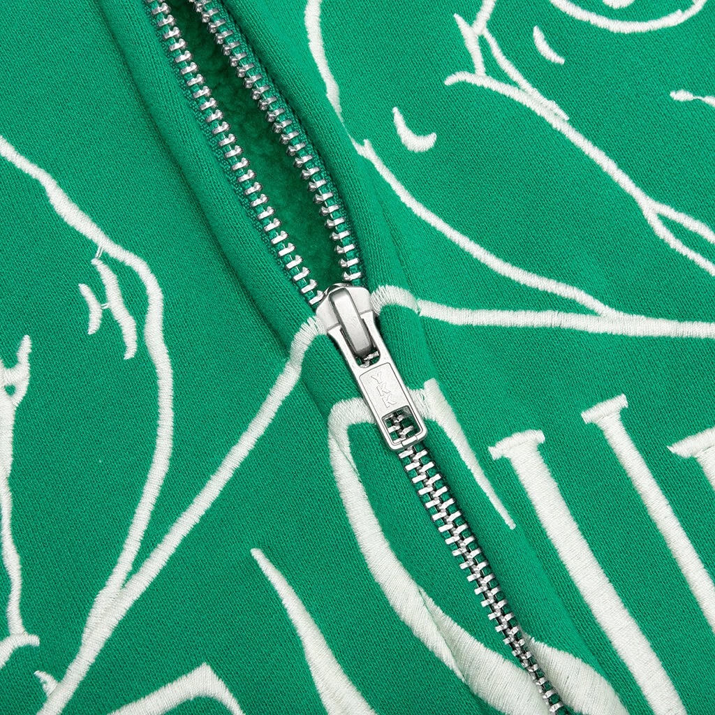 Pleasures Squeeze Zip Up Hoodie - Green 3 Pleasures Squeeze Zip Up Hoodie - Green - Image 3