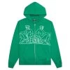 Pleasures Squeeze Zip Up Hoodie - Green